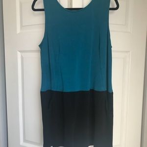 Blue and black dress